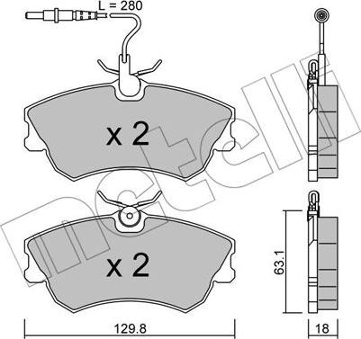 Metelli 22-0222-0 - Kit pastiglie freno, Freno a disco autozon.pro