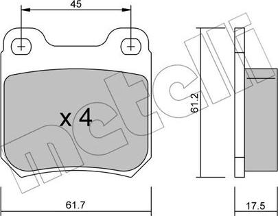 Metelli 22-0275-1 - Kit pastiglie freno, Freno a disco autozon.pro