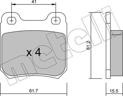 Metelli 22-0276-0 - Kit pastiglie freno, Freno a disco autozon.pro