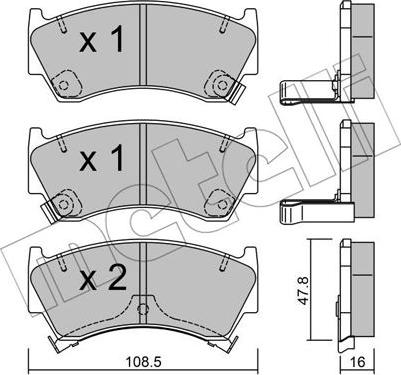 Metelli 22-0278-0 - Kit pastiglie freno, Freno a disco autozon.pro