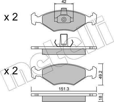 Metelli 22-0273-2 - Kit pastiglie freno, Freno a disco autozon.pro