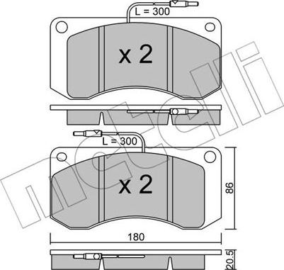 Metelli 22-0272-0 - Kit pastiglie freno, Freno a disco autozon.pro