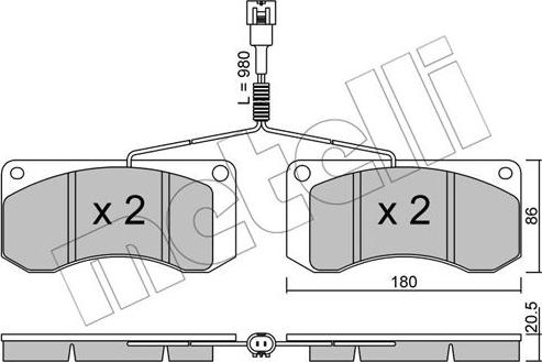 Metelli 22-0272-1 - Kit pastiglie freno, Freno a disco autozon.pro