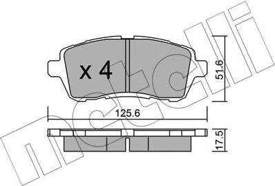 Metelli 22-0793-2 - Kit pastiglie freno, Freno a disco autozon.pro