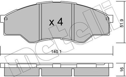 Metelli 22-0797-0 - Kit pastiglie freno, Freno a disco autozon.pro