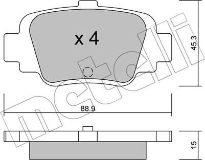 Metelli 22-0742-0 - Kit pastiglie freno, Freno a disco autozon.pro