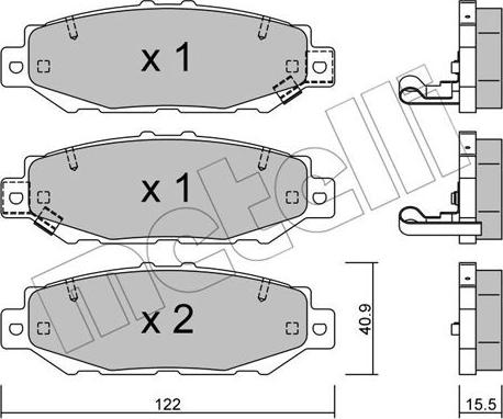 Metelli 22-0759-0 - Kit pastiglie freno, Freno a disco autozon.pro