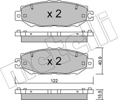 Metelli 22-0759-1 - Kit pastiglie freno, Freno a disco autozon.pro