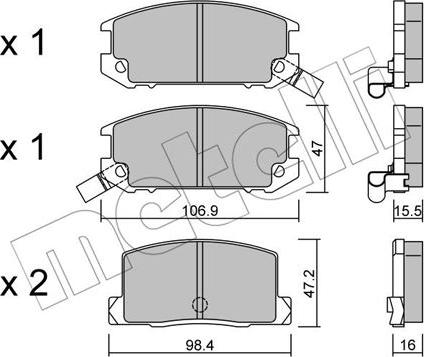 Metelli 22-0754-0 - Kit pastiglie freno, Freno a disco autozon.pro