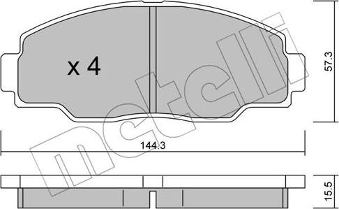 Metelli 22-0755-0 - Kit pastiglie freno, Freno a disco autozon.pro