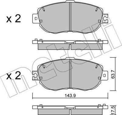 Metelli 22-0756-1 - Kit pastiglie freno, Freno a disco autozon.pro