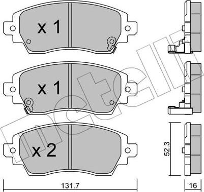 Metelli 22-0750-0 - Kit pastiglie freno, Freno a disco autozon.pro