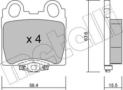 Metelli 22-0758-0 - Kit pastiglie freno, Freno a disco autozon.pro