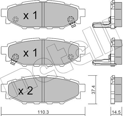 Metelli 22-0764-1 - Kit pastiglie freno, Freno a disco autozon.pro