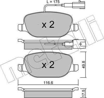 Metelli 22-0704-1 - Kit pastiglie freno, Freno a disco autozon.pro