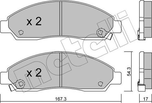 Metelli 22-0731-0 - Kit pastiglie freno, Freno a disco autozon.pro