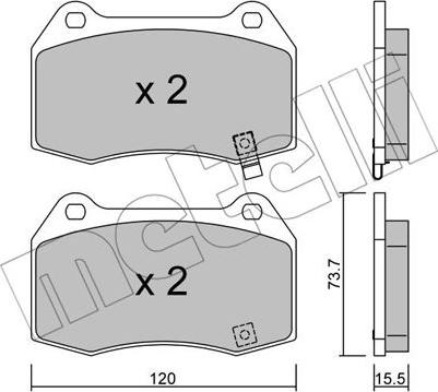 Metelli 22-0738-0 - Kit pastiglie freno, Freno a disco autozon.pro