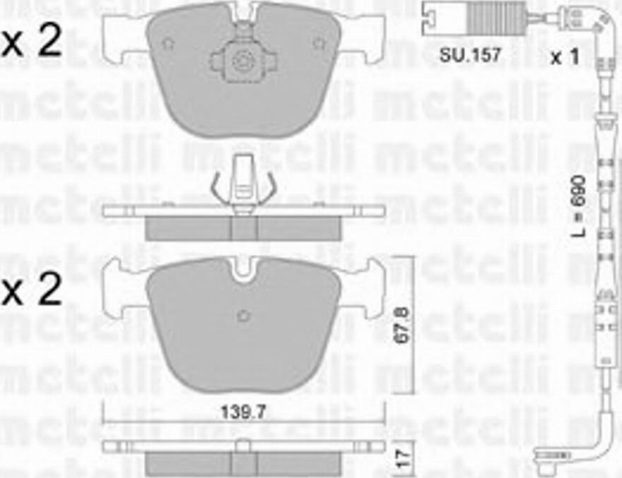 Metelli 2207730K - Kit pastiglie freno, Freno a disco autozon.pro