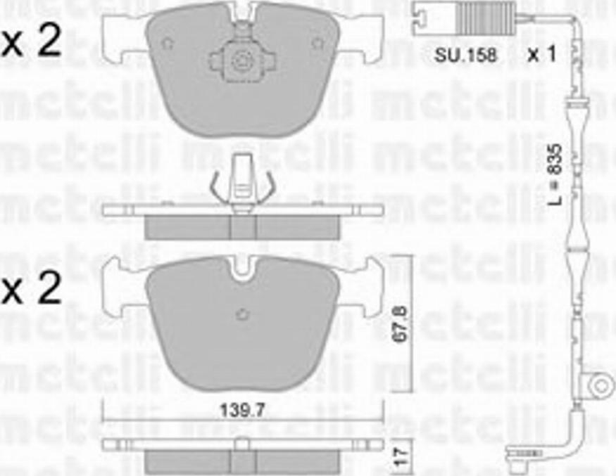 Metelli 2207732K - Kit pastiglie freno, Freno a disco autozon.pro