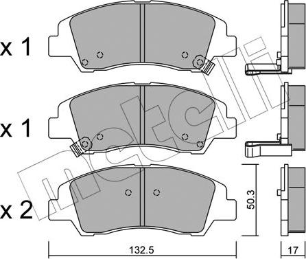 Metelli 22-1091-0 - Kit pastiglie freno, Freno a disco autozon.pro