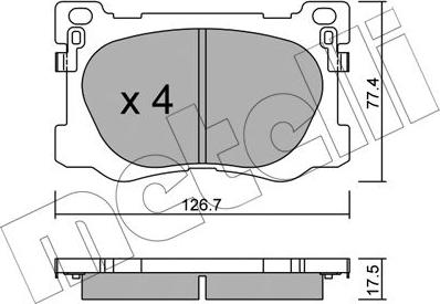 Metelli 22-1093-0 - Kit pastiglie freno, Freno a disco autozon.pro