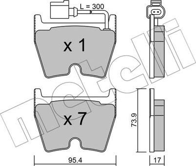 Metelli 22-1043-1 - Kit pastiglie freno, Freno a disco autozon.pro