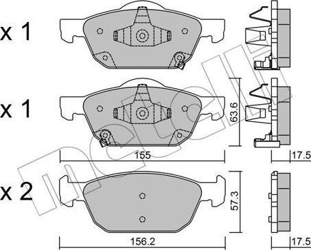 Metelli 22-1009-0 - Kit pastiglie freno, Freno a disco autozon.pro