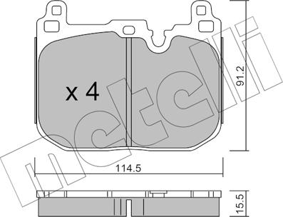 Metelli 22-1015-4 - Kit pastiglie freno, Freno a disco autozon.pro