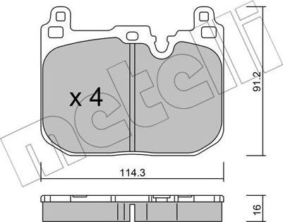 Metelli 22-1015-2 - Kit pastiglie freno, Freno a disco autozon.pro