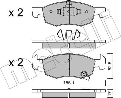 Metelli 22-1034-0 - Kit pastiglie freno, Freno a disco autozon.pro