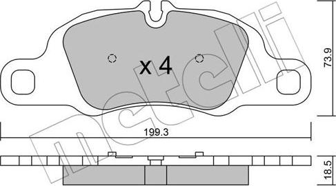 Metelli 22-1027-0 - Kit pastiglie freno, Freno a disco autozon.pro