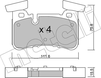 Metelli 22-1199-0 - Kit pastiglie freno, Freno a disco autozon.pro