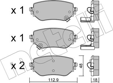 Metelli 22-1192-0 - Kit pastiglie freno, Freno a disco autozon.pro