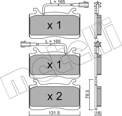 Metelli 22-1141-0 - Kit pastiglie freno, Freno a disco autozon.pro