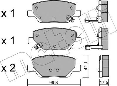 Metelli 22-1104-0 - Kit pastiglie freno, Freno a disco autozon.pro