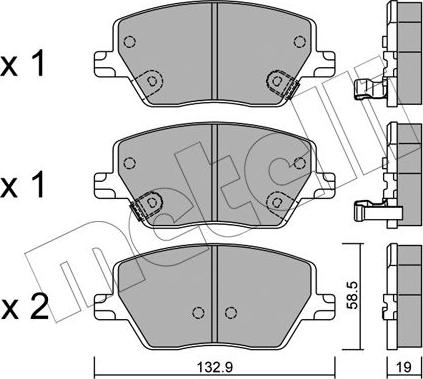 Metelli 22-1103-0 - Kit pastiglie freno, Freno a disco autozon.pro