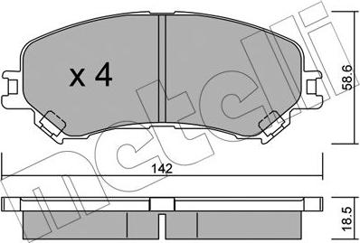 Metelli 22-1111-0 - Kit pastiglie freno, Freno a disco autozon.pro