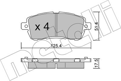 Metelli 22-1185-0 - Kit pastiglie freno, Freno a disco autozon.pro