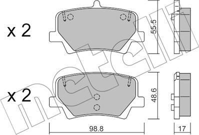 Metelli 22-1187-0 - Kit pastiglie freno, Freno a disco autozon.pro