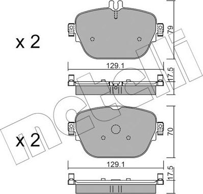 Metelli 22-1138-0 - Kit pastiglie freno, Freno a disco autozon.pro