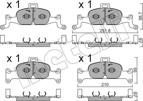 Metelli 22-1126-0 - Kit pastiglie freno, Freno a disco autozon.pro