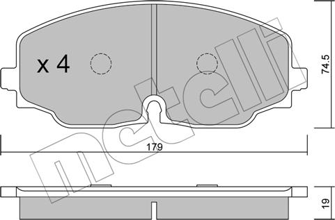 Metelli 22-1171-0 - Kit pastiglie freno, Freno a disco autozon.pro