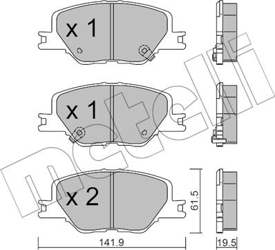 Metelli 22-1177-0 - Kit pastiglie freno, Freno a disco autozon.pro