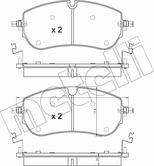 Metelli 22-1342-0 - Kit pastiglie freno, Freno a disco autozon.pro