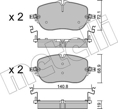 Metelli 22-1356-0 - Kit pastiglie freno, Freno a disco autozon.pro