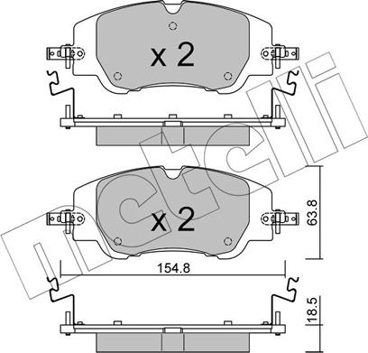 Metelli 22-1350-0 - Kit pastiglie freno, Freno a disco autozon.pro