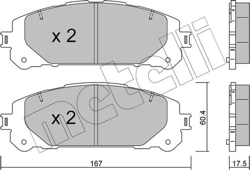 Metelli 22-1367-0 - Kit pastiglie freno, Freno a disco autozon.pro