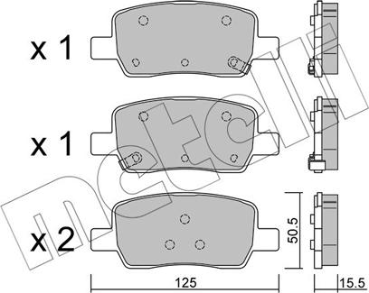 Metelli 22-1304-0 - Kit pastiglie freno, Freno a disco autozon.pro