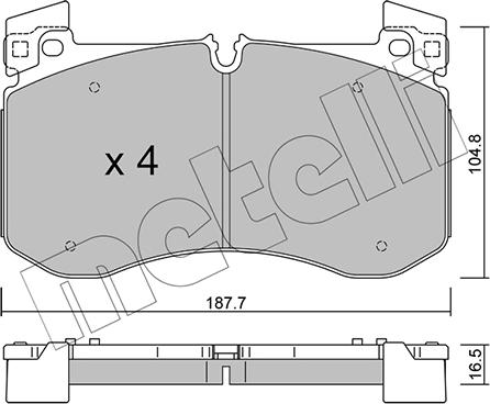 Metelli 22-1308-0 - Kit pastiglie freno, Freno a disco autozon.pro