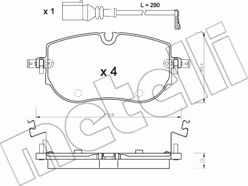 Metelli 22-1319-0 - Kit pastiglie freno, Freno a disco autozon.pro